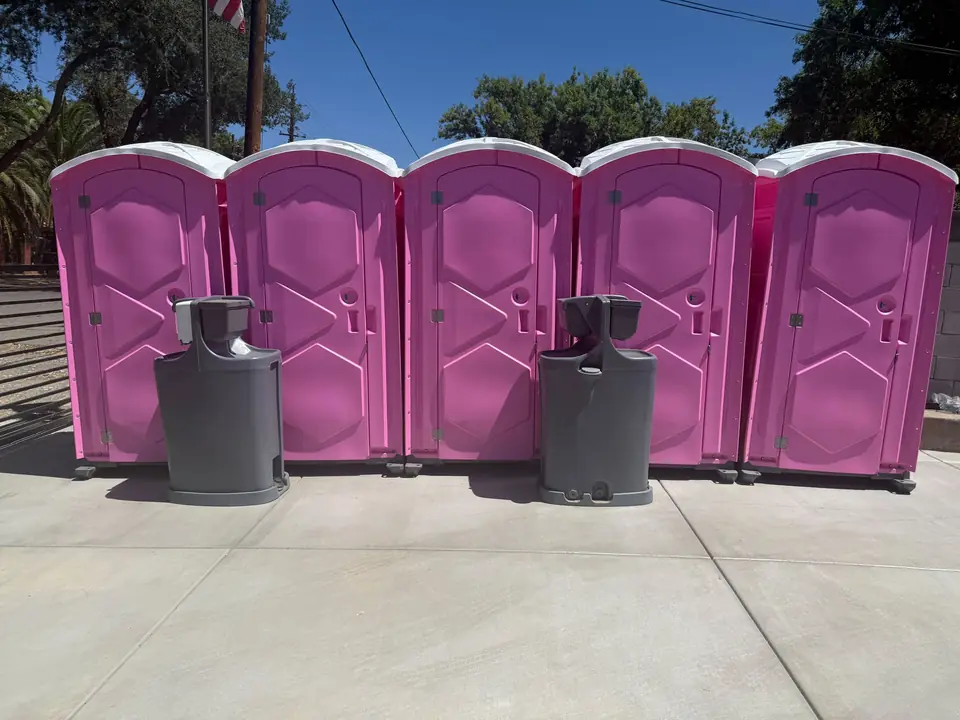 Event cluster of porta potties with handwash stations